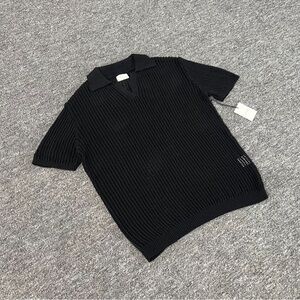 Aime Leon Dore Textured Black Polo Shirt